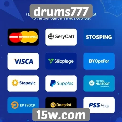 Comparação de métodos de pagamento disponível no drums777