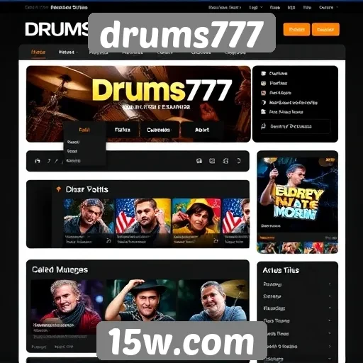Análise da interface do usuário do site drums777